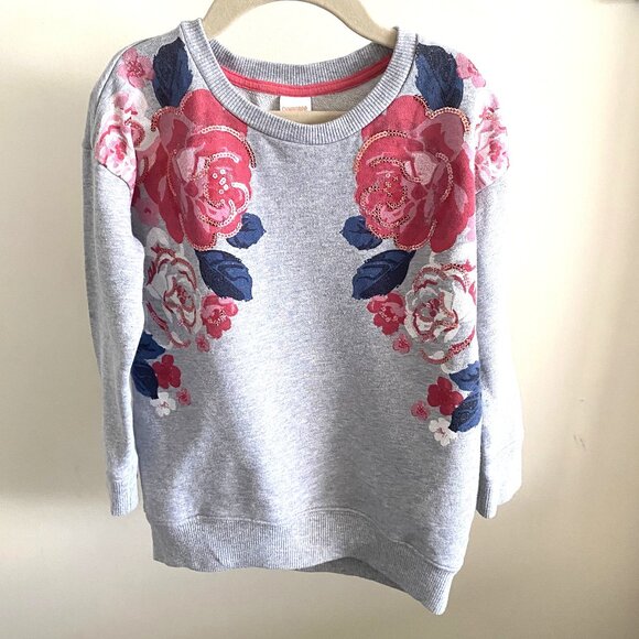 Floral Gray Sweater for Girls Size Small (5-6) by Gymboree - Picture 1 of 7